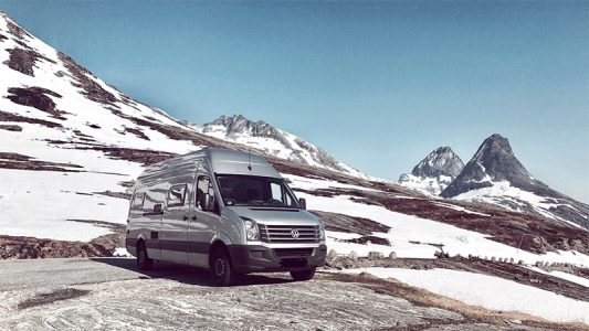 campervan snowscape