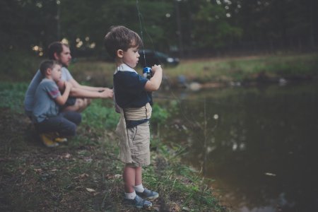 children-fishing-lake