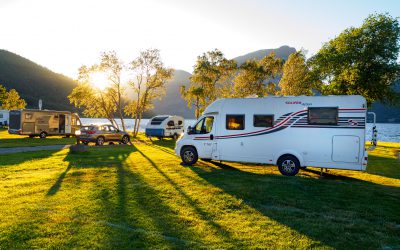 campervans in a camping